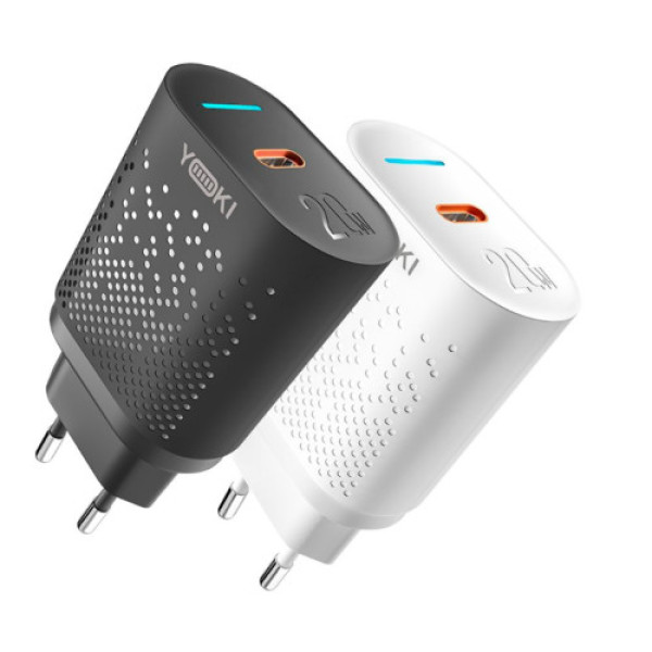 Мережевий зарядний пристрій Yoki Led Series YK-20PD 20W (Чорний)