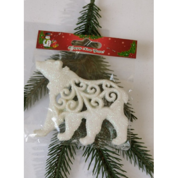 Новорічна підвіска на ялинку Білий Ведмідь №32