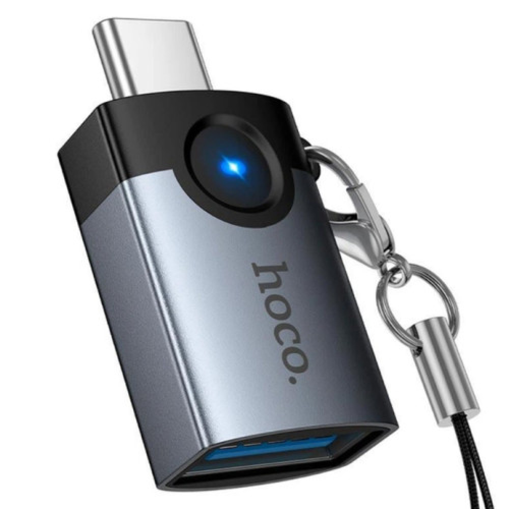 Перехідник Hoco UA46C Type-C male to USB female USB3.0 (Сірий)