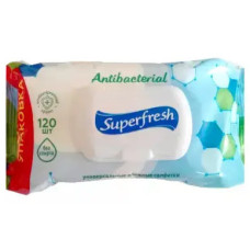 Superfresh Серветка волога Antibacterial 120шт з клапаном