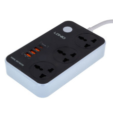 Мережевий Подовжувач LDNIO SC3412 3 ports / PD / 3USB QC 3.0 (Чорно Сірий)