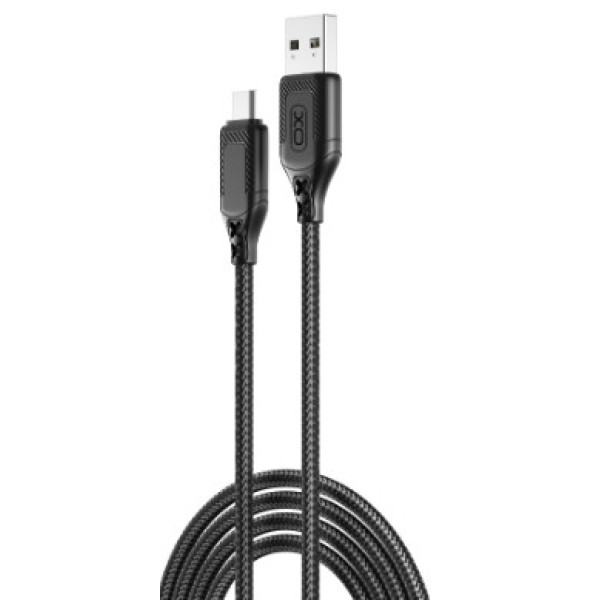 Кабель USB XO NB235 Zebra series Braided 2.4A Micro (Чорний)