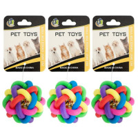 Іграшка для тварин D6см гумова "М'яч плетений" з бубонцем 685