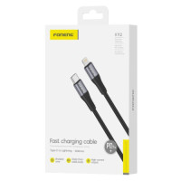 Кабель Foneng X112 1M Metal Head Braided Cable (PD27W) Type-C to Lightning чорний