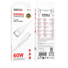 Кабель USB Borofone BX121 Type-C to Type-C 60W (Білий)