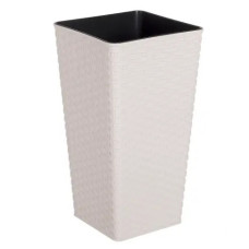 Вазон "Ротанг" квадратний 27*27*51, біла роз