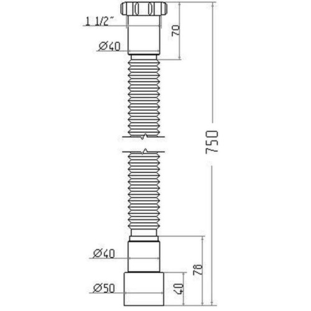 Гнучка труба Waterstal AC-1013 1 1/2 ″х 40/50 (000013274)