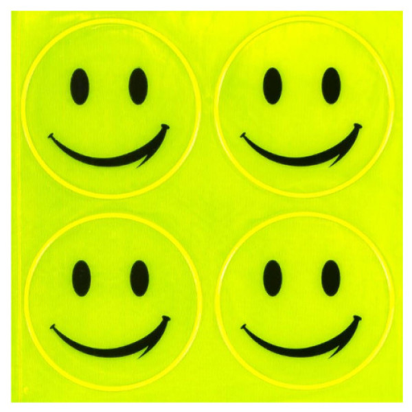 Наклейка світловідбиваюча 4 штуки "Смайл" веселий 133