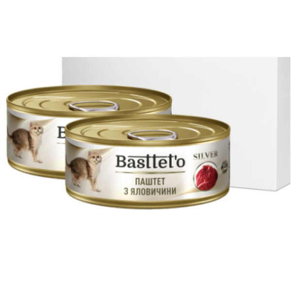 Basttet'o для котів SILVER Паштет з яловичини, жб 85 г